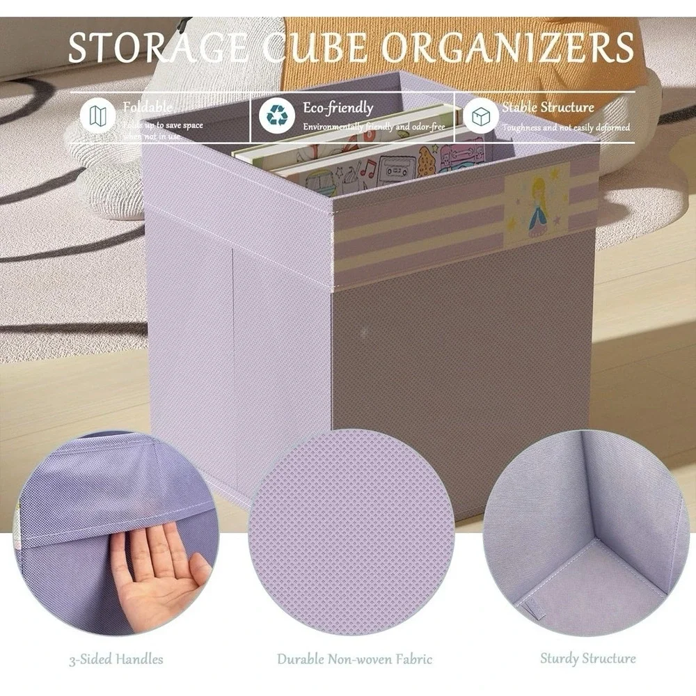 homyfort 11x11 Inch Storage Cube Bins, Fabric Cube Storage Organizer  (Purple